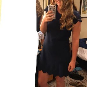 navy scalloped dress
